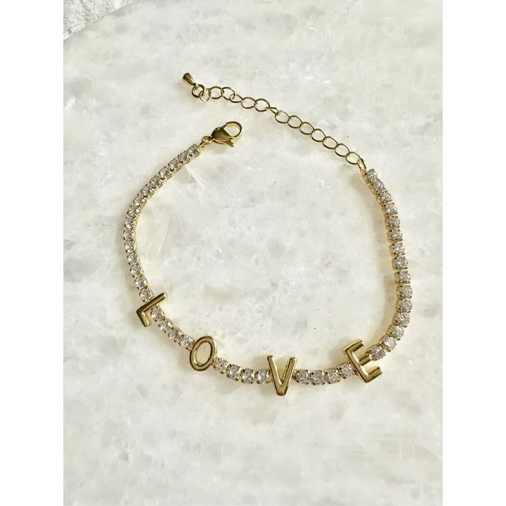 LOVE Cubic zirconia and tennis bracelet ￼